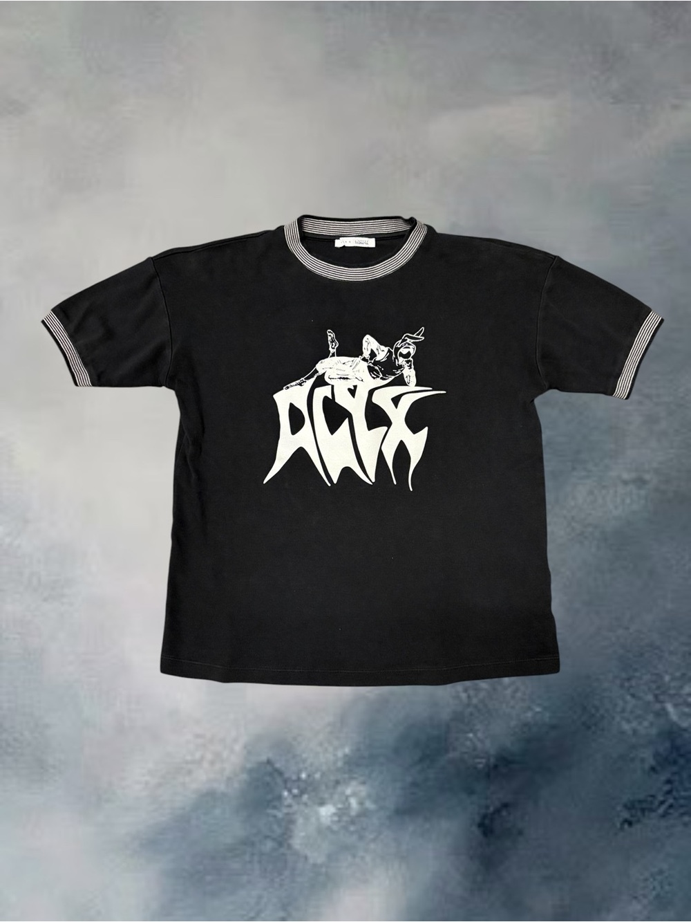 Alyx X visuals Black Graphic Tee with White Center Logo
